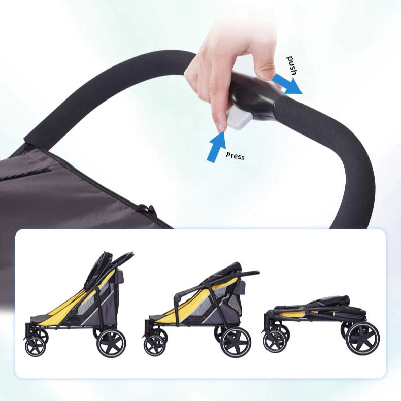 Coche plegable para mascotas grandes (Soporta hasta 60kg)