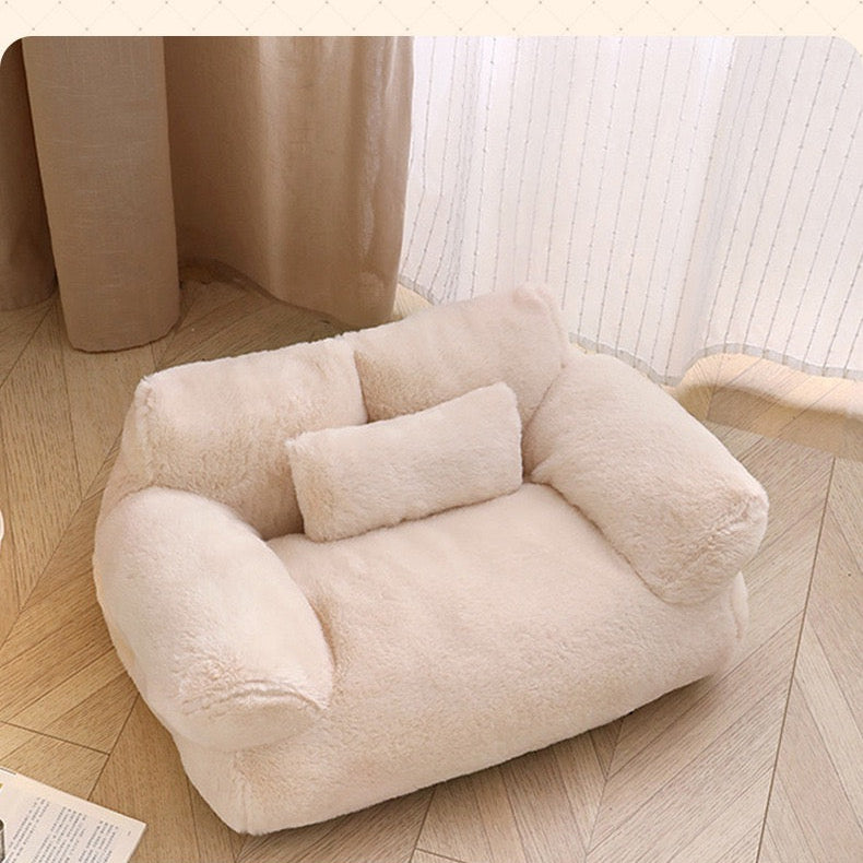 Sofá para mascotas beige 55x38x28cm