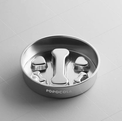 Plato lento de acero inoxidable para perros