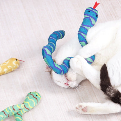 Juguete para gatos de peluche con catnip estilo serpiente