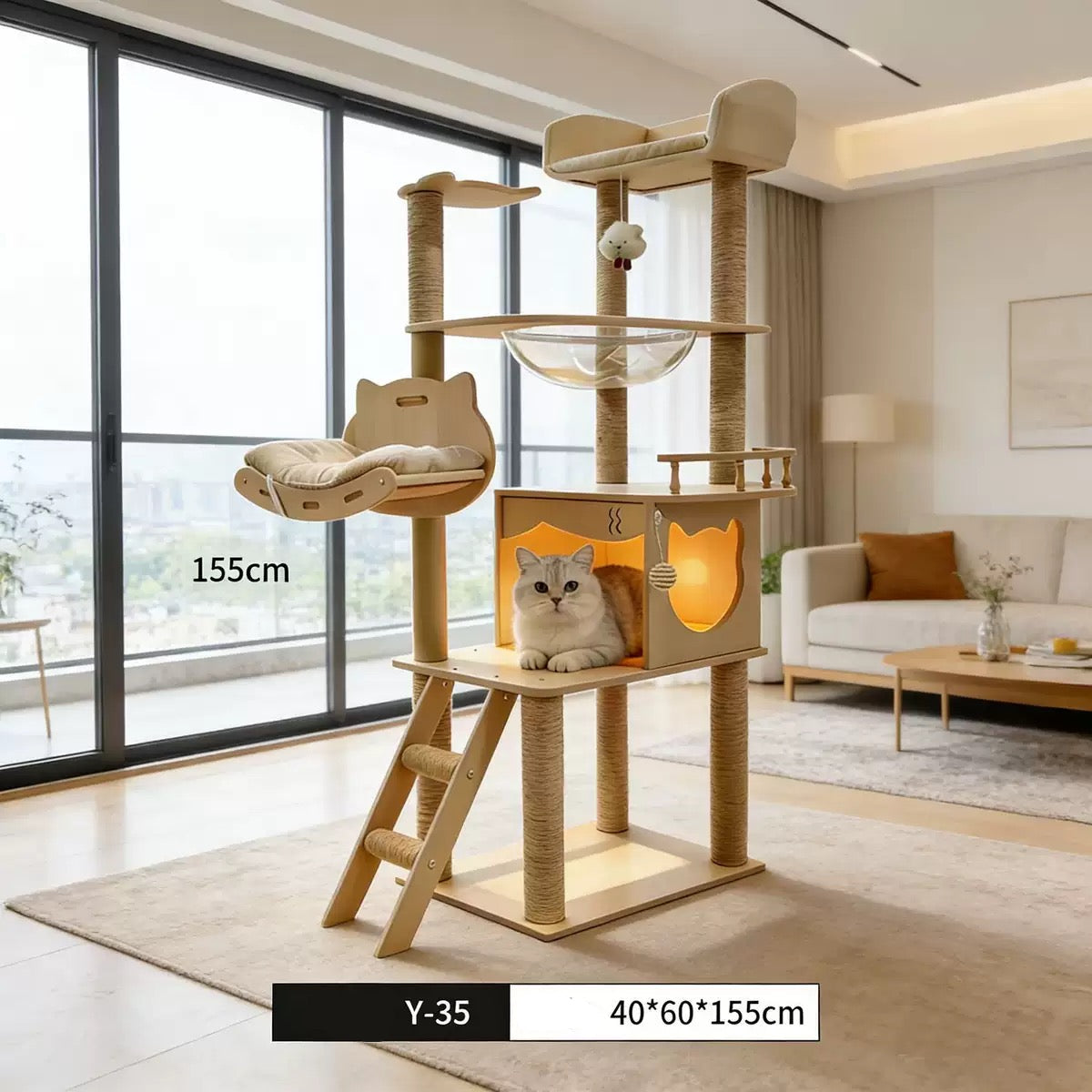 Torre para gatos 155CM de altura (MODELO Y35)