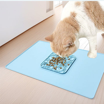 Lick mat celeste para mascotas