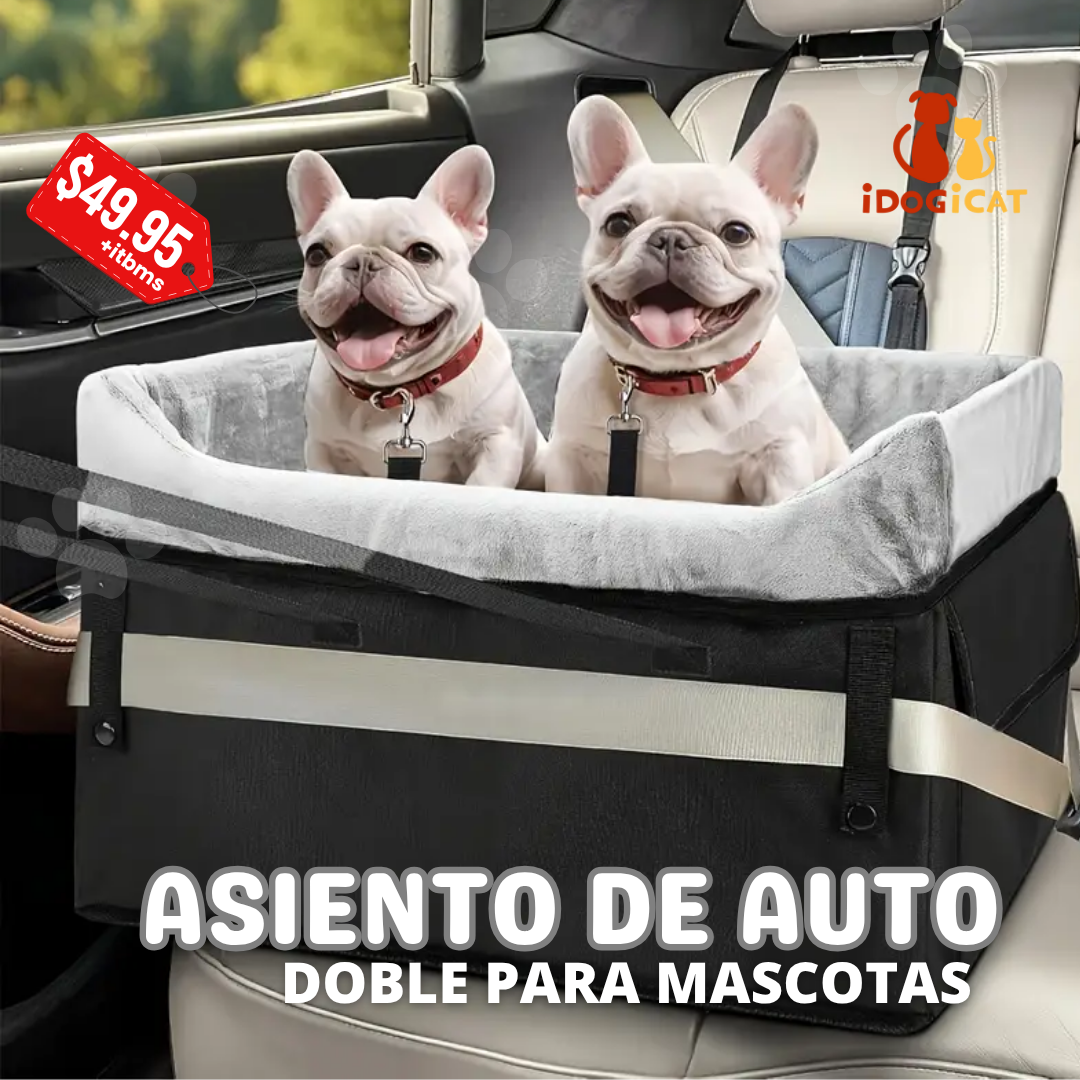 Asiento para carro para dos mascotas 25lb 70*41*32cm