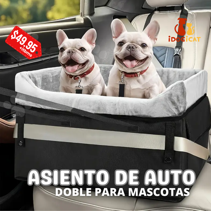 Asiento para carro para dos mascotas 25lb 70*41*32cm