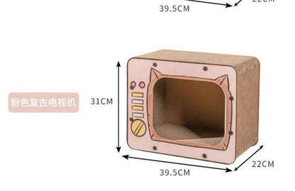 Rascador de cartón para gatos modelo televisión