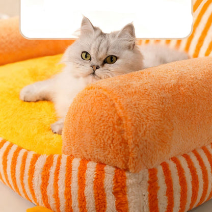 Sofá para mascotas lavable naranja (Tamaño L 62x43cm)