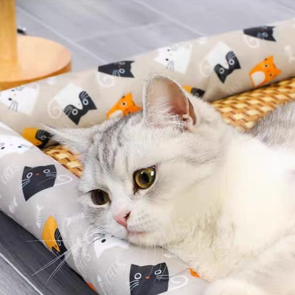 Cama de mimbre para gatos