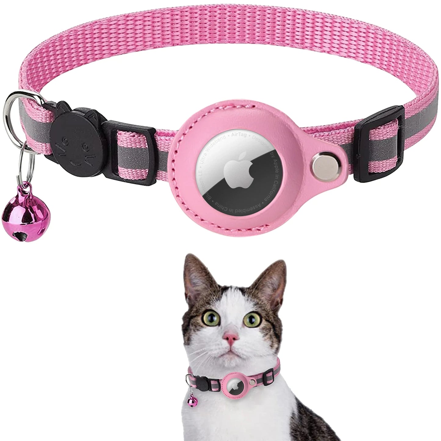 Collar reflectante de gatos para Airtag (rastreador)