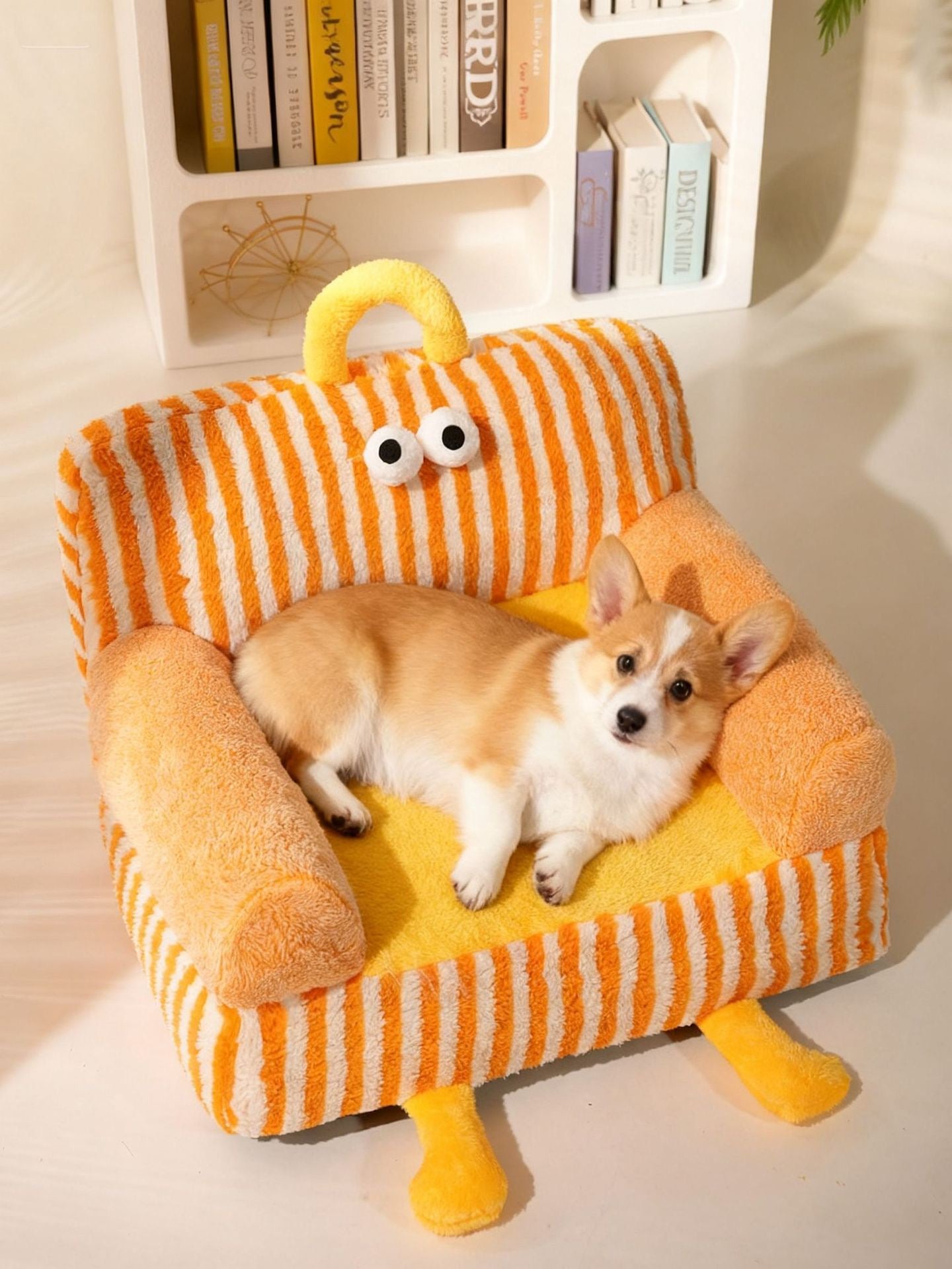 Sofá para mascotas lavable naranja (Tamaño L 62x43cm)