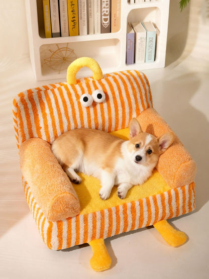 Sofá para mascotas lavable naranja (Tamaño L 62x43cm)