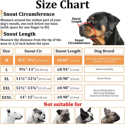 Bozal de perro nariz corta