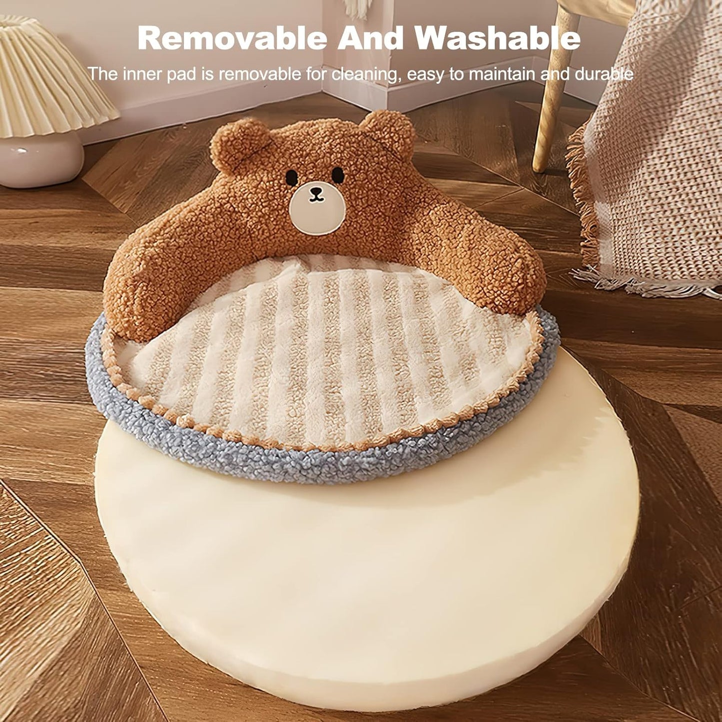 Cama acolchada para mascotas pequeñas y grandes 52*52*22cm