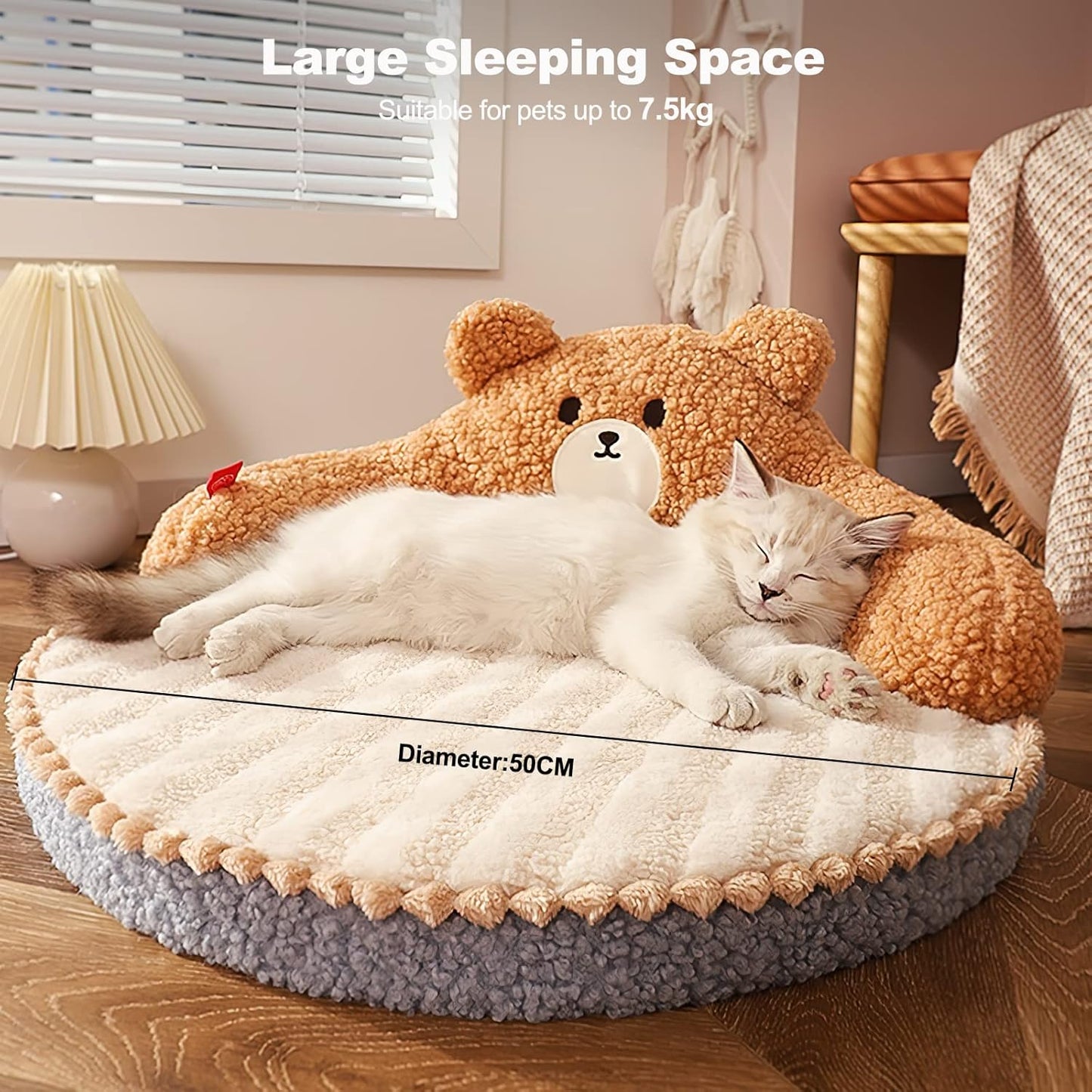 Cama acolchada para mascotas pequeñas y grandes 52*52*22cm
