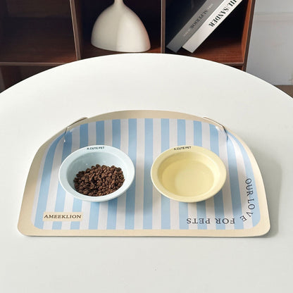 Alfombra de comedero impermeable de rayas