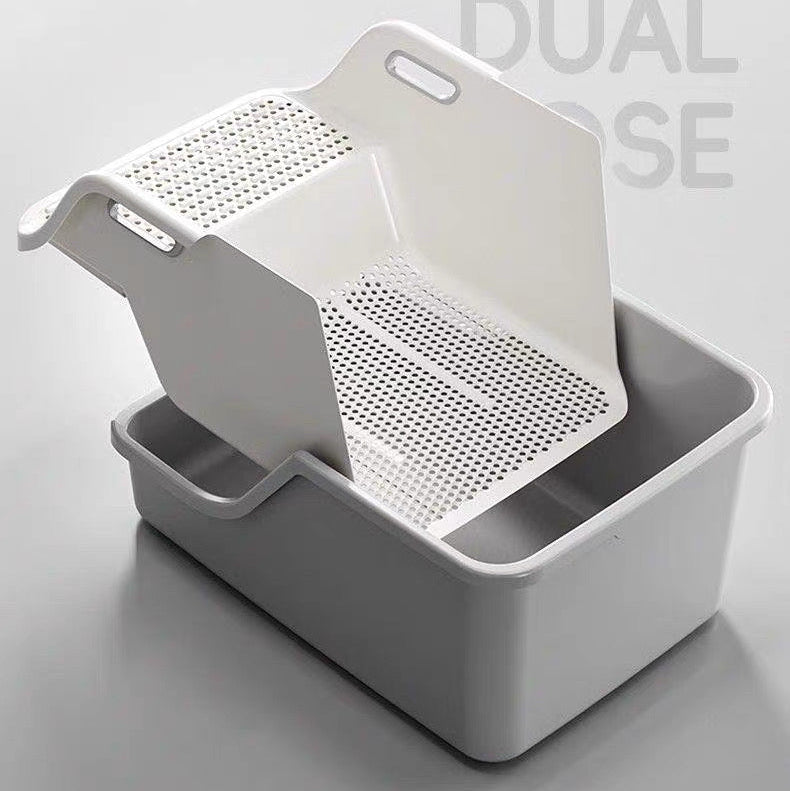 Arenero abierto con bandeja coladora (Dos colores disponibles)