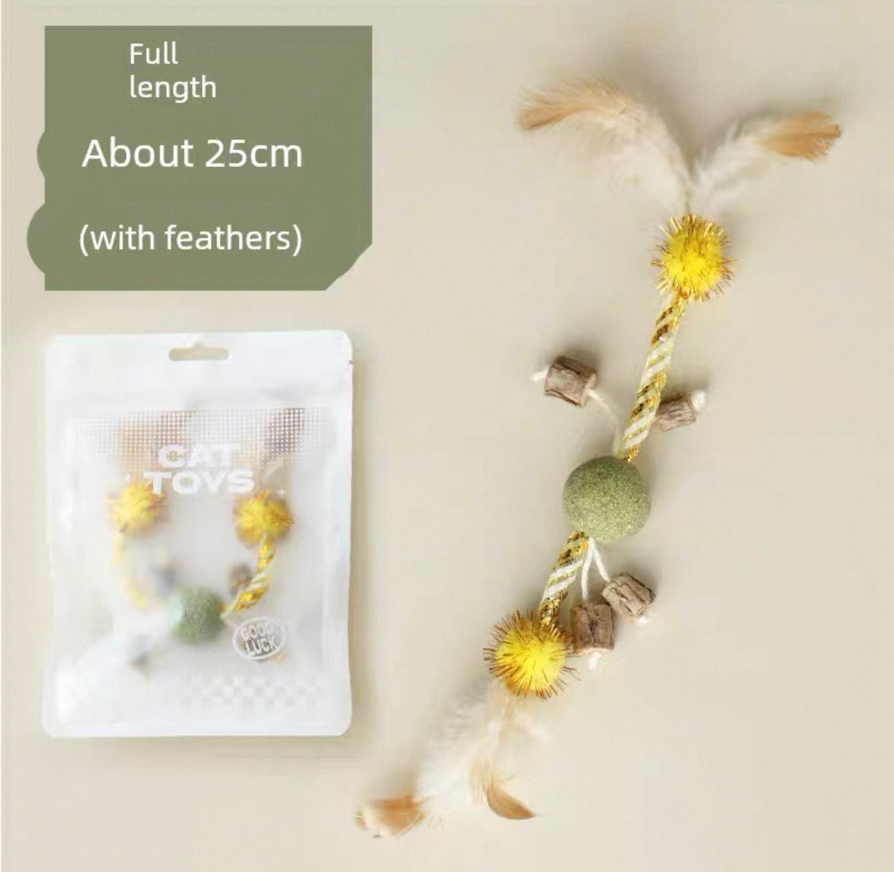 Juguete para gatos con catnip, matatabi y plumas