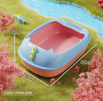 Arenero abierto para gatos estilo dinosaurio (dos tamaños disponibles)