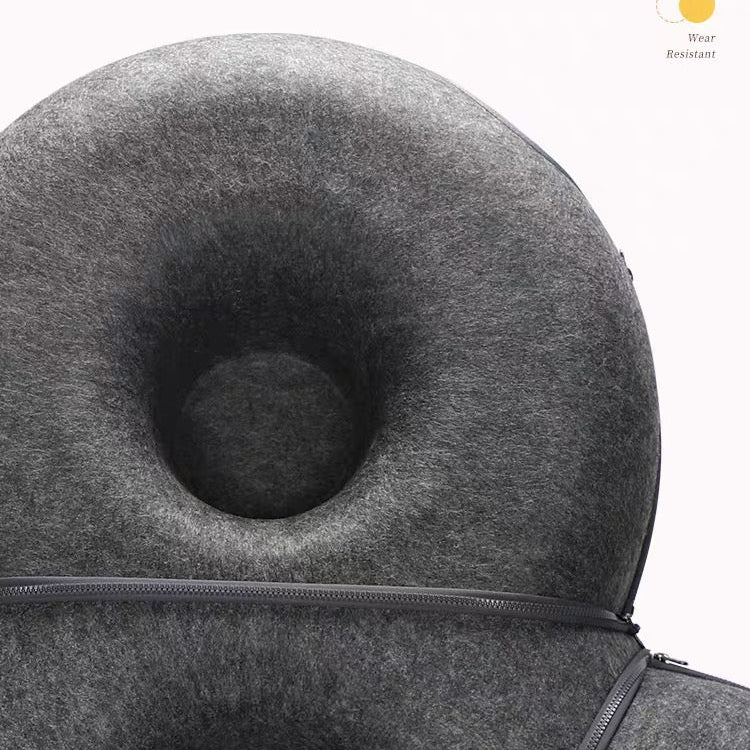 Túnel de dona triple para gatos gris oscuro