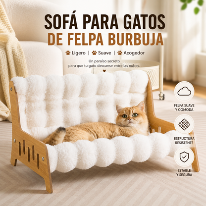 Sofa diseño nube blanca para gatos