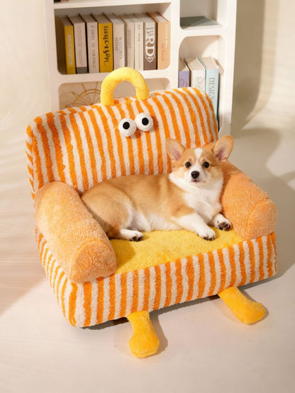 Sofá para mascotas lavable naranja (Tamaño L 62x43cm)