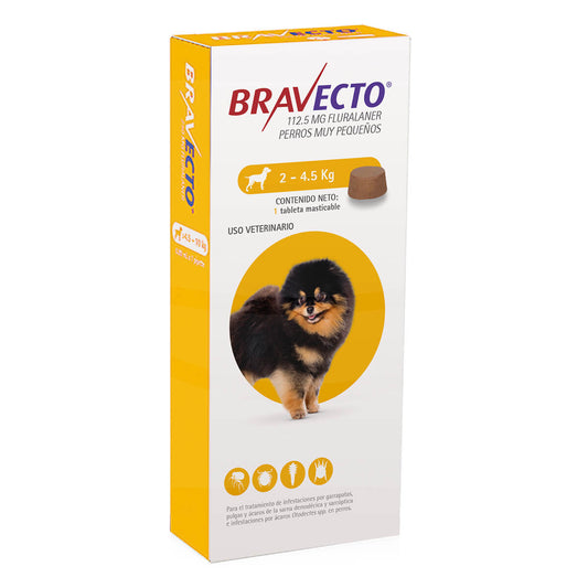 Antiparasitario externo BRAVECTO para perros 2-4.5kg