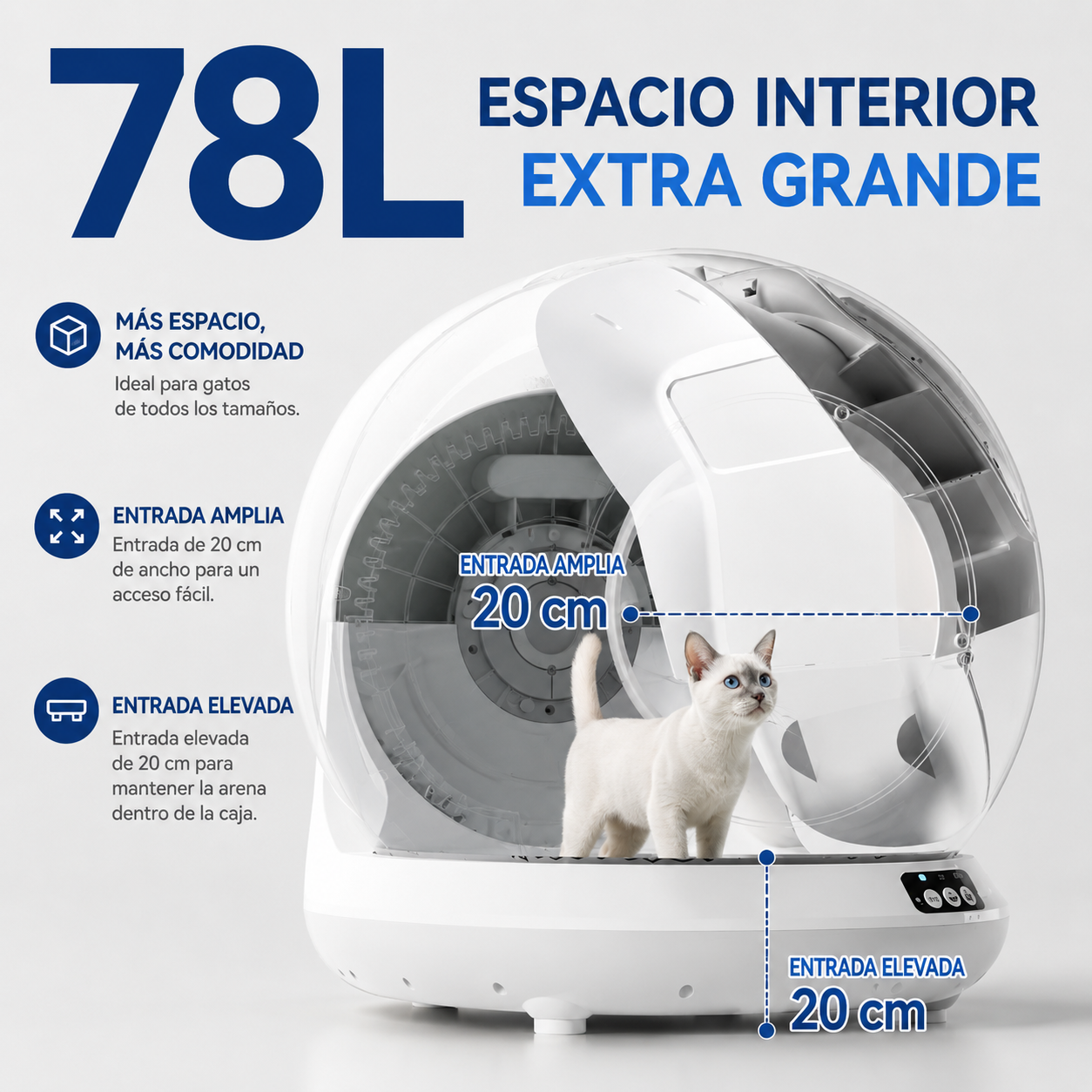 Arenero cerrado automático para gatos