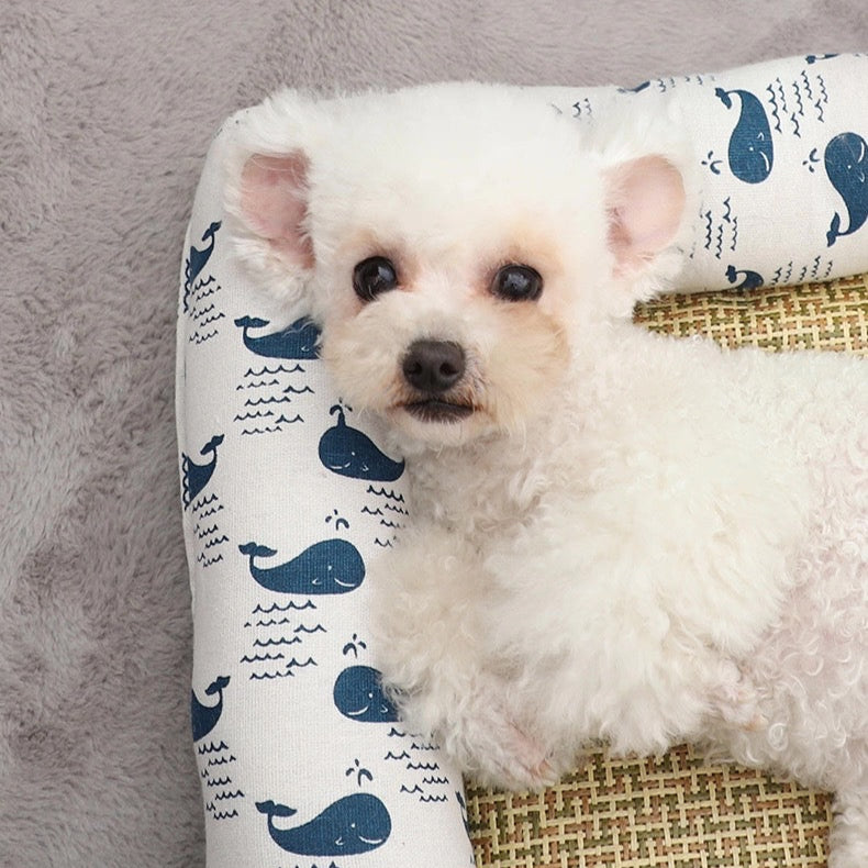 Cama de mimbre estilo L para perros 80*60cm