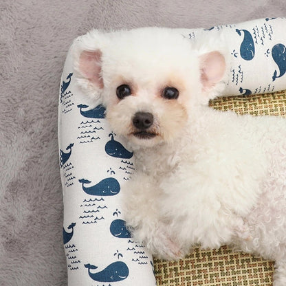 Cama de mimbre estilo L para perros 80*60cm