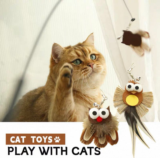 Cañita para gatos con forma de pajaros