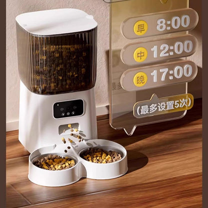Dispensador de comida automático de doble plato con cámara 5L
