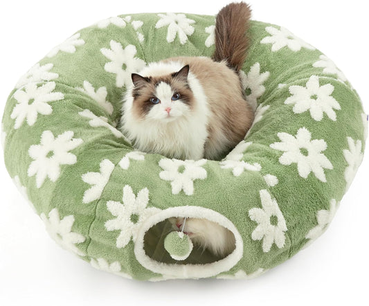 Túnel de dona acolchado para gatos