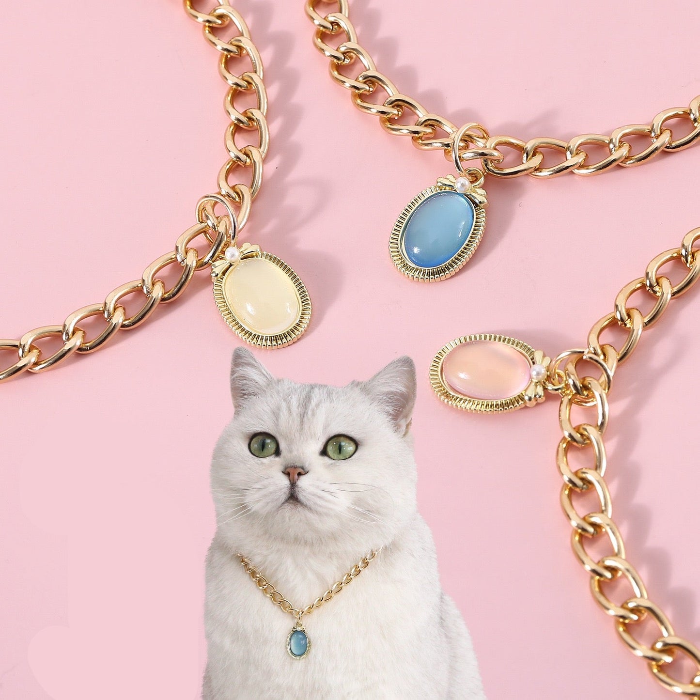 Collar brillante con piedra preciosa para mascotas