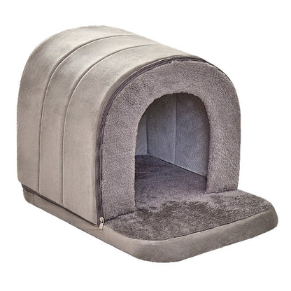 Casita de algodón gris para perros y gatos