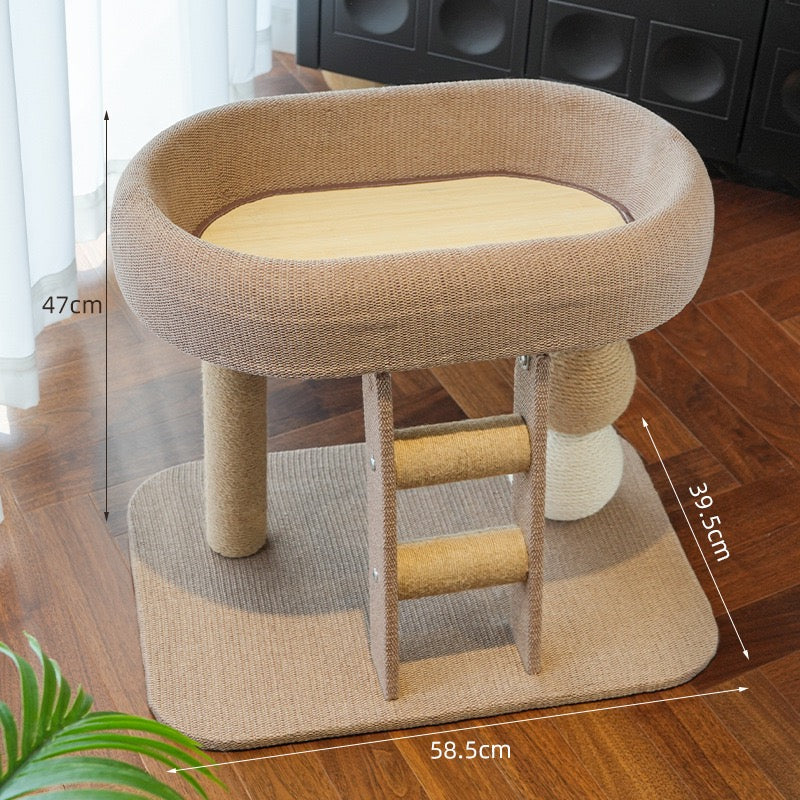 Rascador pequeño elevado de cuerda con escalera TR10