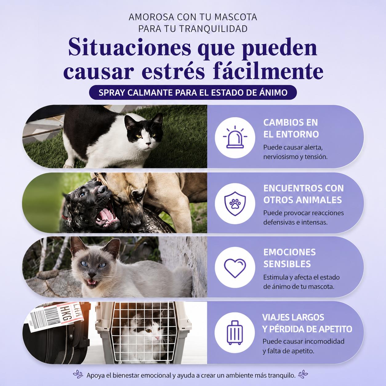 Spray calmante Bioline de lavanda para perros y gatos 120ml