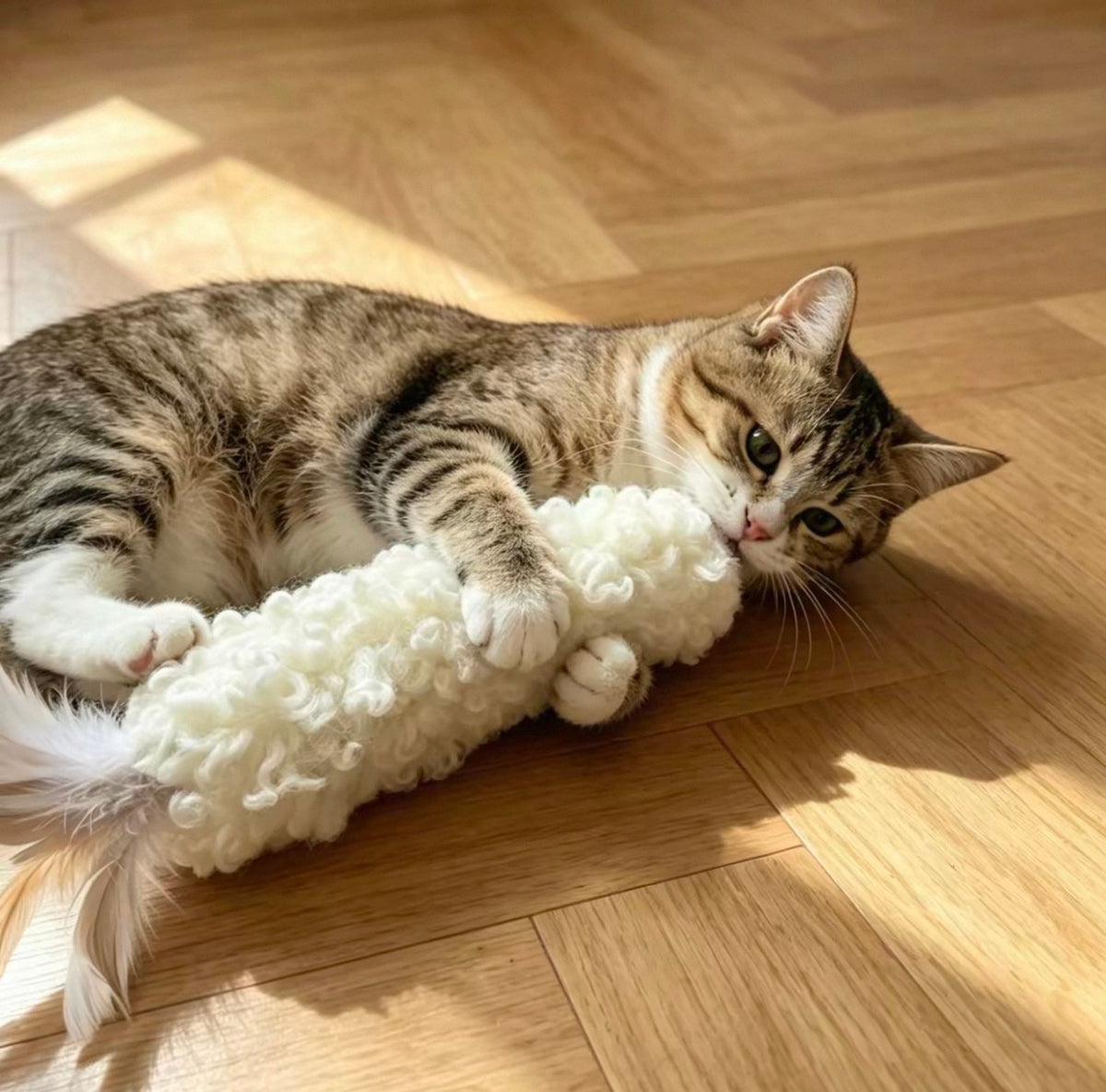 Juguete de gato colita de lana
