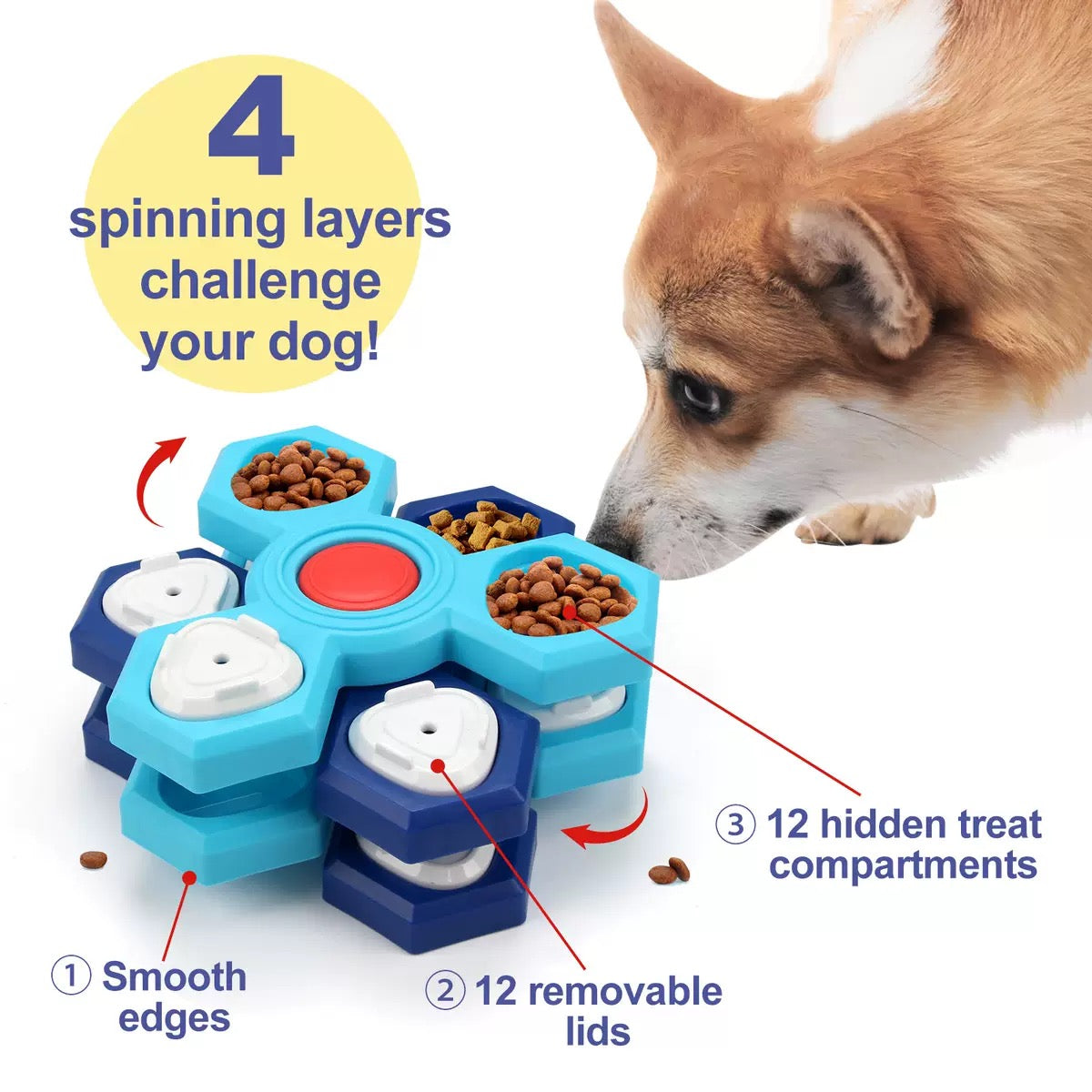 Juguete para perro puzzle interactivo para comer lento