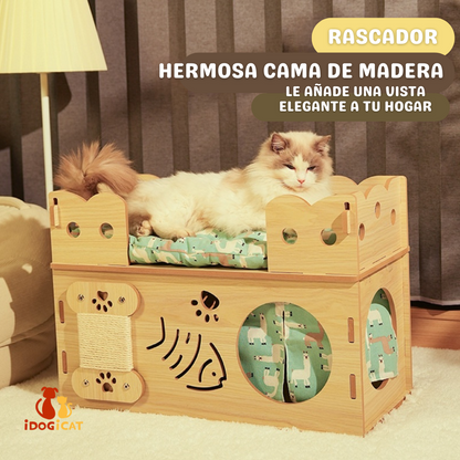 Camarote de madera para mascotas