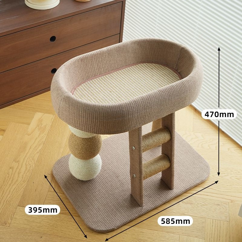 Rascador pequeño elevado de cuerda con escalera TR10