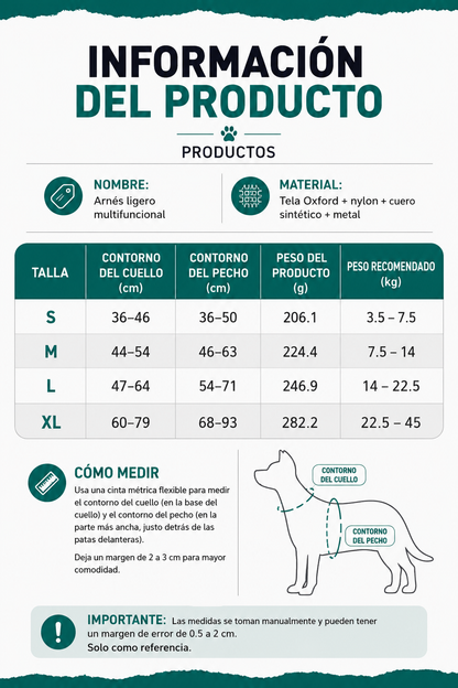 Pechera con correa modelo 429 para perros raza grande