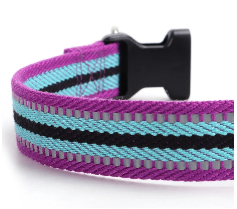 Collar reflectante multicolor para mascotas