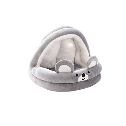 Casita de algodón osito gris para mascotas
