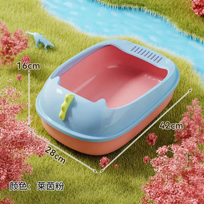 Arenero abierto para gatos estilo dinosaurio (dos tamaños disponibles)