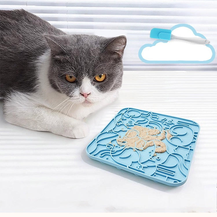 Lick mat celeste para mascotas