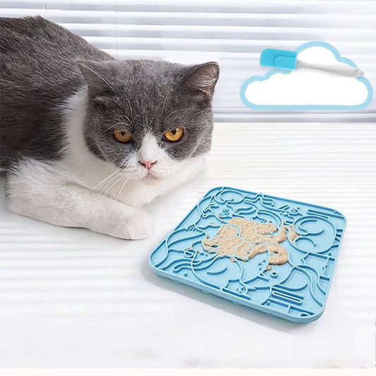 Lick mat celeste para mascotas