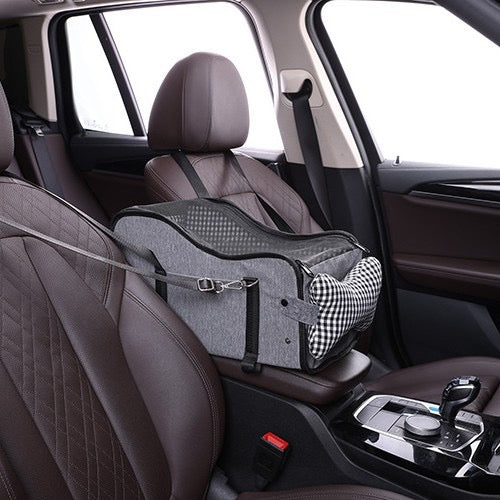 Asiento de auto central de cuadro gris #1102