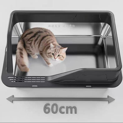 Arenero de acero abierto para gatos modelo #1325 (60cm*40cm*33cm)