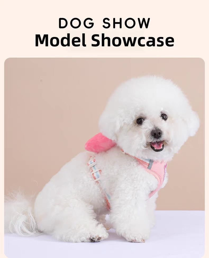 Pechera de peluche de lazo para razas pequeñas