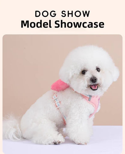 Pechera de peluche de lazo para razas pequeñas