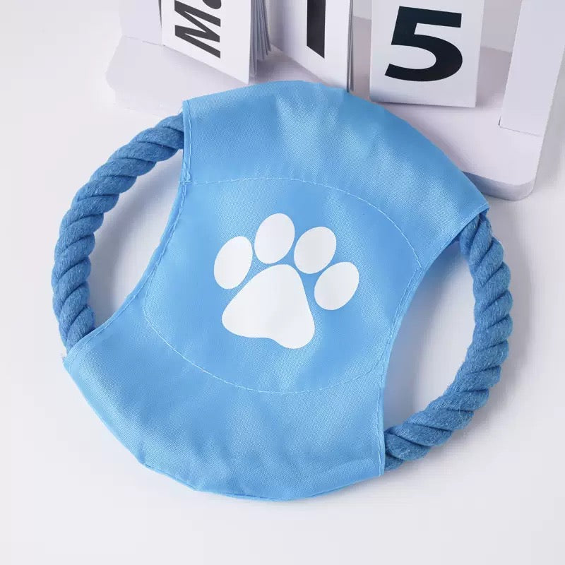 Frisbee de perro con cuerda y tela
